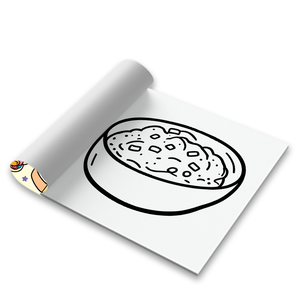Food Snacks Drawing - كتاب تلوين سهل وجميل بتصميمات طعام