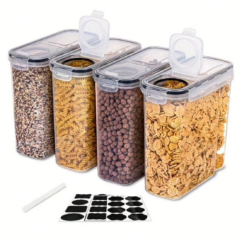 Dry Food Snacks - 4 عبوات من حاويات تخزين الطعام